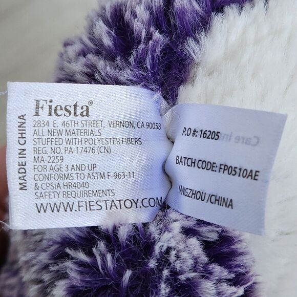 Fiesta Great Wolf Lodge Plush Purple & White Fuzzy Wolf Dog 9" - Picture 12 of 12